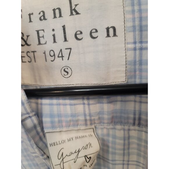 Frank & Eileen Grayson Hero Blue Flannel Button Down Shirt Size Small - Picture 3 of 8